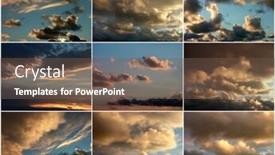  Presentation with skies - Beautiful PPT theme featuring background image of several cloudy skies backdrop and a violet colored foreground