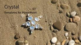  Presentation with starfish - Presentation theme with background image of starfish on the sand background and a coral colored foreground