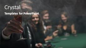  Presentation with poker - Slide set featuring background image poker players sitting at a table background and a dark gray colored foreground