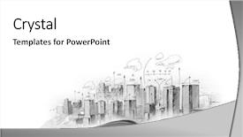 Presentation with city - Presentation design consisting of background image with model sketch background and a  colored foreground