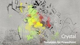  Presentation with grey - PPT theme having sports cartoon - background image with sketches background and a light gray colored foreground