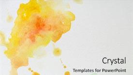  Presentation with watercolor - Presentation design consisting of trace elements - watercolor texture on paper close-up background and a sky blue colored foreground