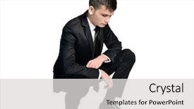  Presentation with pair eyes looking down - Theme consisting of background investigation employee - business man looking down background and a  colored foreground