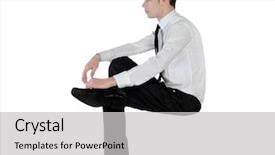  Presentation with business man climbs up to the top of 3d success stairs steps - Audience pleasing PPT theme consisting of background investigation employee - isolated business man looking side backdrop and a light gray colored foreground