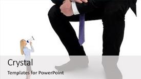  Presentation with small business - Slide deck having background investigation employee - isolated business woman screaming background and a light gray colored foreground