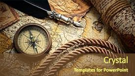  Presentation with vintage compass - Beautiful slide set featuring background is in public domain backdrop and a tawny brown colored foreground