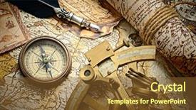  Presentation with vintage compass - Audience pleasing presentation theme consisting of background is in public domain backdrop and a tawny brown colored foreground