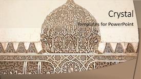  Presentation with islami - Beautiful PPT theme featuring background islami - decorative relief wall section backdrop and a lemonade colored foreground