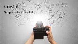  Presentation with problem solution idea concept 3d - Cool new PPT layouts with background iso - naked hand photo shooting backdrop and a  colored foreground