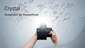  Presentation with doodle - Slide deck enhanced with background iso - naked hand photo shooting background and a lemonade colored foreground