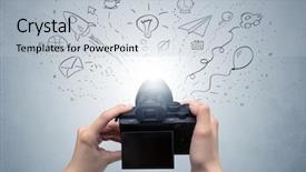  Presentation with doodle - Colorful presentation theme enhanced with background iso - naked hand photo shooting backdrop and a  colored foreground