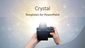  Presentation with hand touching finger digital - Slide deck having background iso - naked hand taking picture background and a lemonade colored foreground