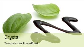  Presentation with salad dressing - Slide deck enhanced with background italian salad dressing sauce background and a soft green colored foreground