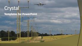  Presentation with blue sky - PPT theme with background landing at edinburgh airport background and a gray colored foreground