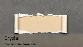  Presentation with torn paper - PPT layouts consisting of background layout - torn grey paper with beige background and a coral colored foreground