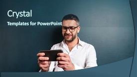  Presentation with mobile games - Amazing PPT layouts having background looking aside play games backdrop and a ocean colored foreground