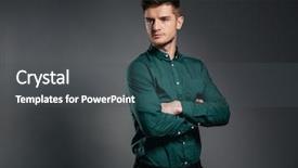  Presentation with photo - Slides having background looking aside with arms background and a dark gray colored foreground