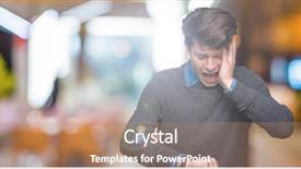  Presentation with elegant man in glasses optics - Beautiful slide deck featuring background looking at the watch backdrop and a coral colored foreground