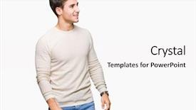  Presentation with isolated paw prints over white - Theme featuring background looking away to side background and a white colored foreground