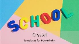  Presentation with floral pastel colors - PPT theme featuring background made from plastic letters background and a lemonade colored foreground