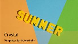  Presentation with floral pastel colors - Presentation having background made from yellow letters background and a gold colored foreground