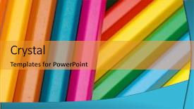  Presentation with crayons - Slide deck consisting of background made of crayons randomly background and a gold colored foreground