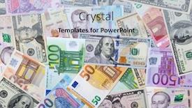  Presentation with euro - Audience pleasing PPT layouts consisting of background-made-of-dollar-euro backdrop and a light blue colored foreground