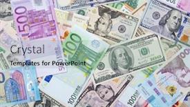  Presentation with euro - Presentation with background-made-of-dollar-euro background and a mint green colored foreground