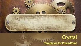  Presentation with copper - Theme having background made of metal gear background and a tawny brown colored foreground