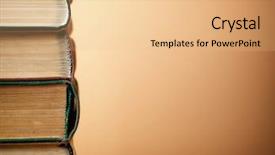  Presentation with well - Cool new presentation design with background made of old books backdrop and a coral colored foreground