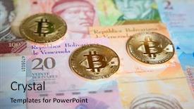  Presentation with bitcoins - Audience pleasing presentation theme consisting of background made of venezuela backdrop and a soft green colored foreground