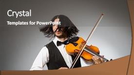  Presentation with white - Cool new PPT layouts with background maestro - musician plays cello isolated backdrop and a  colored foreground