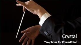  Presentation with music conductor hands baton - Cool new slides with background maestro - orchestra conductor hands baton music backdrop and a wine colored foreground