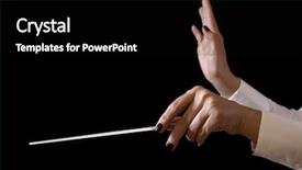  Presentation with orchestra conductor - Beautiful theme featuring background maestro - orchestra conductor hands baton music backdrop and a black colored foreground