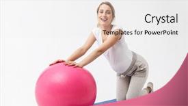 Presentation with pregnant cartoon - Beautiful slide deck featuring background make exercises with ball backdrop and a white colored foreground