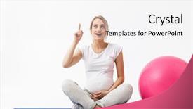  Presentation with pregnant animated - Colorful presentation enhanced with background make exercises with ball backdrop and a white colored foreground