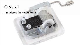  Presentation with toy - Beautiful PPT theme featuring background mechanism of music box backdrop and a white colored foreground