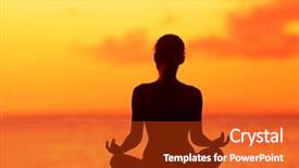  Presentation with sunset beach - Amazing theme having background meditating at ocean retreat backdrop and a crimson colored foreground