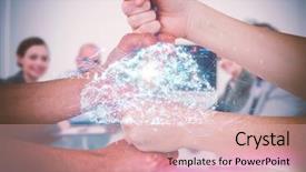  Presentation with composite - Colorful slides enhanced with background meeting slide - composite image of cropped image backdrop and a  colored foreground