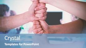  Presentation with composite - Theme consisting of background meeting slide - composite image of cropped image background and a teal colored foreground