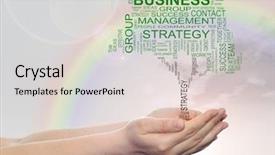  Presentation with teamwork cooperation - PPT theme consisting of concept conceptual text word cloud background and a lemonade colored foreground