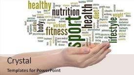  Presentation with abstract medical - Colorful presentation design enhanced with background metaphor to health nutrition backdrop and a coral colored foreground