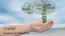  Presentation with science abstract - Amazing presentation theme having background metaphor to health nutrition backdrop and a coral colored foreground