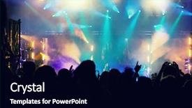 Presentation with colorful music - Presentation theme featuring background music - cheering crowd in front background and a black colored foreground