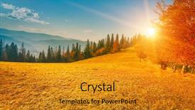  Presentation with mountains - Audience pleasing PPT theme consisting of background nature - colorful autumn landscape carpathian mountains backdrop and a gold colored foreground