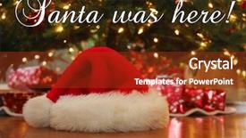  Presentation with christmas tree - PPT theme consisting of background nature download - christmas images santa hat santa background and a tawny brown colored foreground