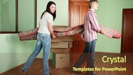  Presentation with new home - Presentation enhanced with background new home family safety background and a  colored foreground