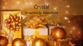  Presentation with christmas ribbon festive - Presentation theme with background new year gifts wrapping background and a gold colored foreground