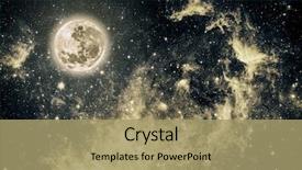  Presentation with night sky moon - Presentation theme having background night sky with stars background and a coral colored foreground