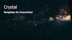  Presentation with night sky moon - Presentation theme featuring background night sky with stars background and a black colored foreground